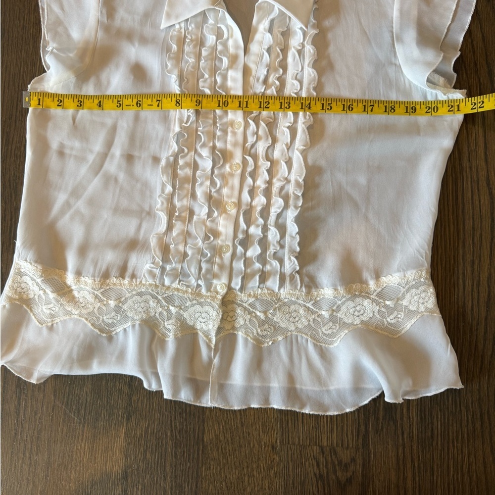 Vintage White Lace Trim Blouse - Picture 3 of 3